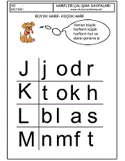 okuma yazma hazırlık çalışmaları büyük küçük harf